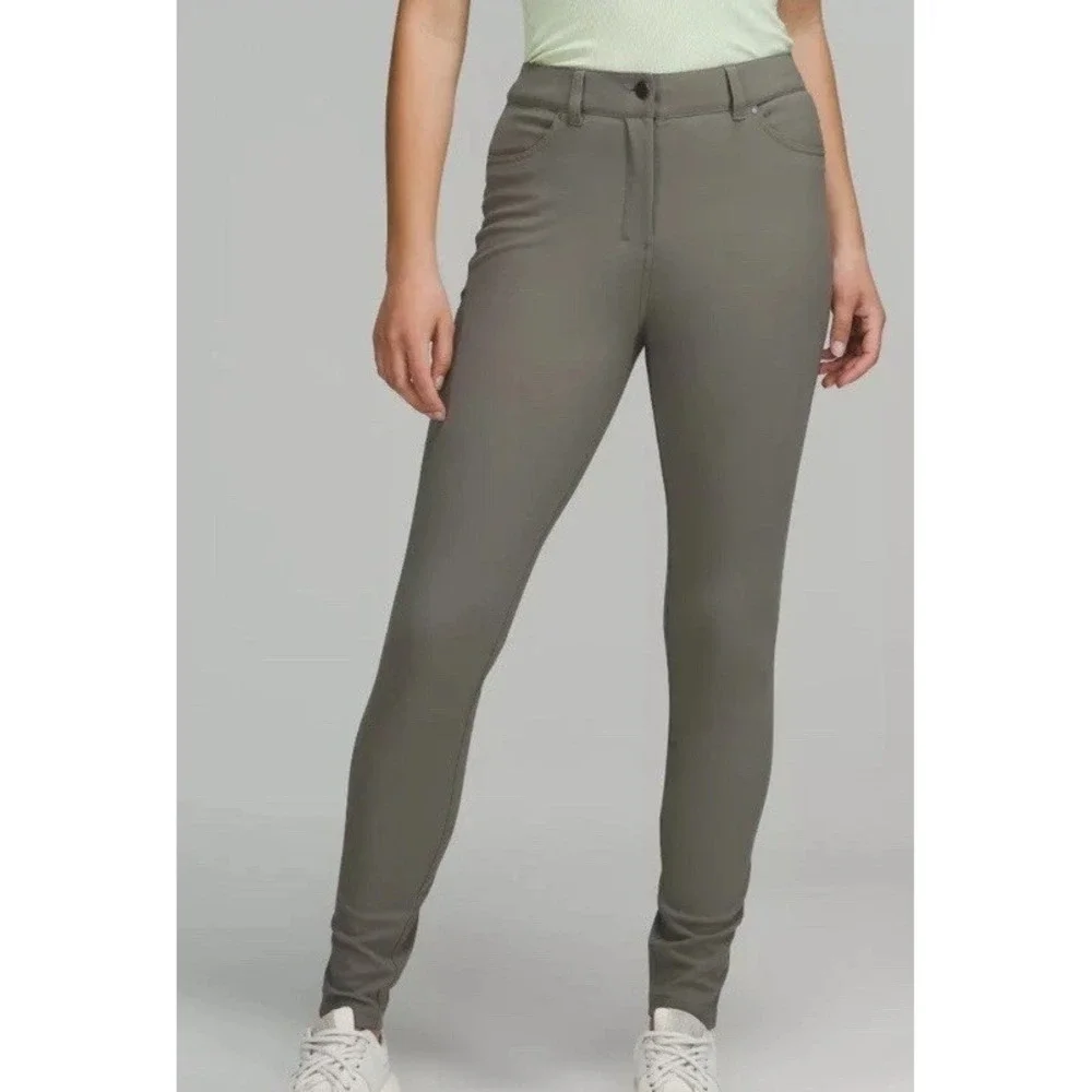 Women's Lululemon City Sleek 5 Pocket 7/8 Pant LW5EJ8S Sz 24 Olive